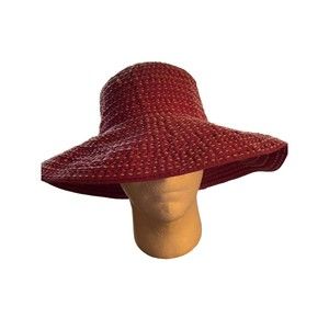 Liz Claiborne Villager Hat Wide Brim Floppy Sun Hat Bright Pink